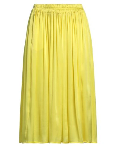 Suoli Woman Midi Skirt Yellow Size 4 Acetate, Silk