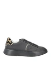 PHILIPPE MODEL PHILIPPE MODEL WOMAN SNEAKERS BLACK SIZE 7 SOFT LEATHER