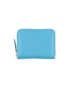 Comme Des Garçons Woman Wallet Turquoise Size - Bovine Leather In Light Blue