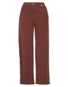 I Love Mp Woman Pants Brown Size 26 Cotton, Elastane In Brown