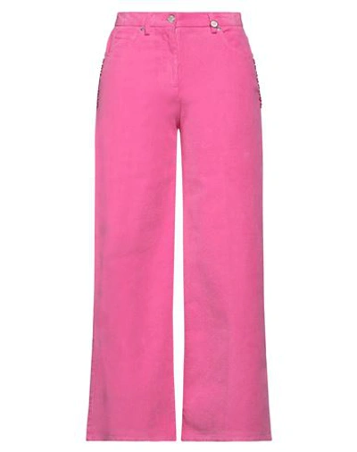 I Love Mp Woman Pants Fuchsia Size 26 Cotton, Elastane In Pink