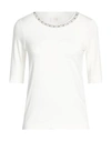 Vdp Collection Woman T-shirt Off White Size 4 Viscose, Elastane In Off White