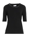 Vdp Collection Woman T-shirt Black Size 2 Viscose, Elastane