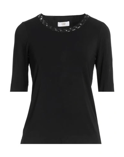 Vdp Collection Woman T-shirt Black Size 2 Viscose, Elastane In Black