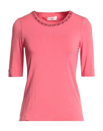 Vdp Collection Woman T-shirt Salmon Pink Size 2 Viscose, Elastane