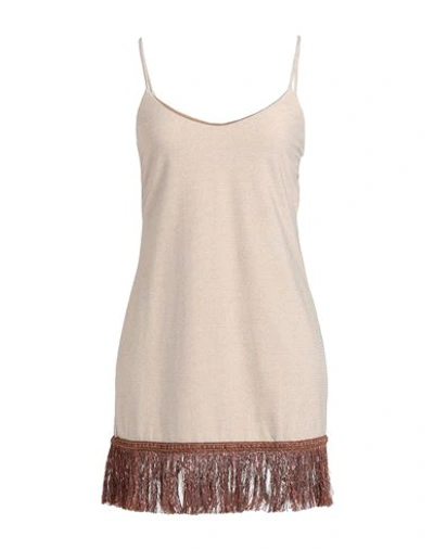Miss Bikini Luxe Woman Cover-up Sand Size 4 Polyamide, Elastane, Metallic Fiber In White