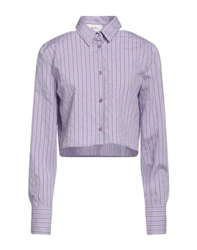 Vicolo Woman Shirt Light Purple Size S Cotton, Polyester, Polyamide