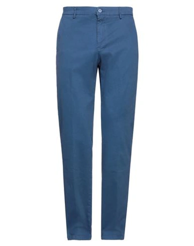 Mp Massimo Piombo Man Pants Slate Blue Size 38 Cotton, Elastane