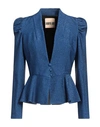 Aniye By Woman Blazer Blue Size 4 Viscose, Polyester, Polyamide, Elastane