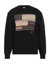 M Missoni Man Sweatshirt Black Size L Cotton, Polyester In Black