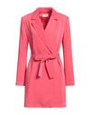 Vicolo Woman Overcoat & Trench Coat Coral Size S Polyester, Elastane In Red