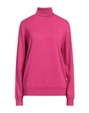 Liu •jo Man Man Turtleneck Fuchsia Size S Cotton, Polyester, Wool In Pink