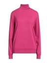 Liu •jo Man Man Turtleneck Fuchsia Size Xxl Cotton, Polyester, Wool In Pink