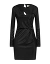 Vicolo Woman Mini Dress Black Size L Polyester, Elastane