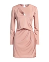Vicolo Woman Mini Dress Pastel Pink Size L Polyester, Elastane