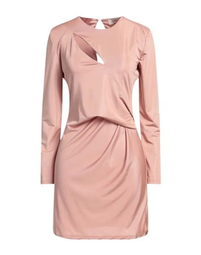 Vicolo Woman Mini Dress Antique Rose Size L Polyester, Elastane In Pink