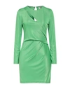 Vicolo Woman Mini Dress Green Size S Polyester, Elastane