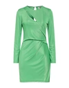 Vicolo Woman Mini Dress Green Size M Polyester, Elastane