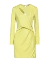 Vicolo Woman Mini Dress Lime Green Size Xs Polyester, Elastane In Green