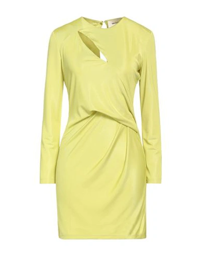 Vicolo Woman Mini Dress Acid Green Size L Polyester, Elastane