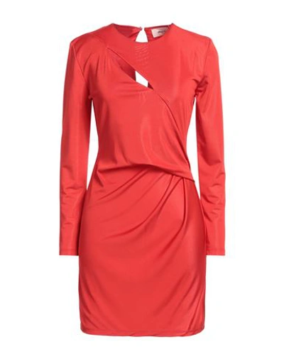 Vicolo Woman Mini Dress Red Size S Polyester, Elastane