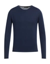 Lucques Man Sweater Navy Blue Size 38 Merino Wool