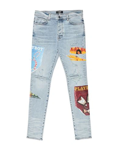 Amiri X Playboy Man Jeans Blue Size 31 Cotton, Elastomultiester, Elastane