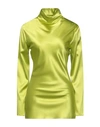Jucca Woman Top Acid Green Size 10 Silk, Elastane