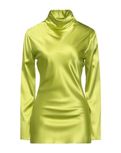 Jucca Woman Top Lime Green Size 6 Silk, Elastane