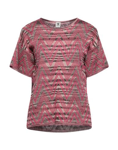 M Missoni Woman Sweater Magenta Size L Viscose, Wool, Metallic Fiber, Polyamide In Pink