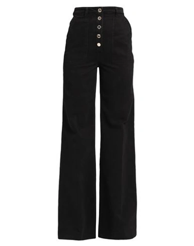 Elisabetta Franchi Woman Denim Pants Black Size 26 Cotton In Black