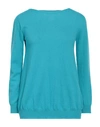 Shirtaporter Woman Sweater Turquoise Size 6 Wool, Cashmere In Blue