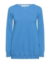 Shirtaporter Woman Sweater Azure Size 4 Wool, Cashmere In Blue