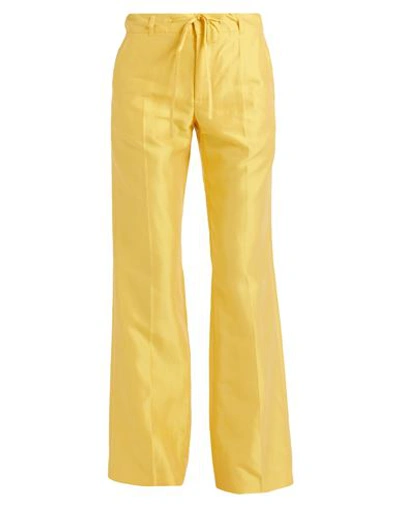 Karl Lagerfeld Woman Pants Yellow Size L Silk