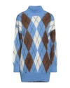 Mauro Grifoni Grifoni Woman Turtleneck Light Blue Size 4 Polyamide, Alpaca Wool, Mohair Wool In Blue