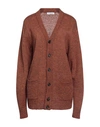 Manuel Ritz Woman Cardigan Tan Size M Acrylic, Polyamide, Mohair Wool, Wool, Viscose In Brown