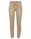 Cycle Woman Jeans Camel Size 28 Cotton, Elastane In Beige