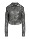 Alberta Ferretti Woman Cardigan Lead Size 10 Virgin Wool In Grey