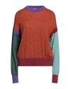 Oof Woman Sweater Rust Size Xl Acrylic, Polyamide, Mohair Wool, Wool In Red