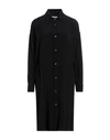 MAURO GRIFONI GRIFONI WOMAN MIDI DRESS BLACK SIZE 8 ACETATE, SILK