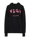 Msgm Woman Sweatshirt Black Size S Cotton