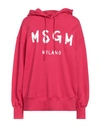 Msgm Woman Sweatshirt Magenta Size Xl Cotton
