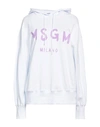 Msgm Woman Sweatshirt White Size M Cotton In White