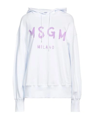 Msgm Woman Sweatshirt White Size M Cotton