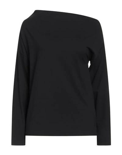 Alpha Studio Woman T-shirt Black Size 8 Cotton, Elastane