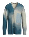 A-cold-wall* Man Cardigan Azure Size L Wool, Cotton In Blue