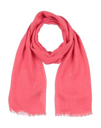 Fiorio Woman Scarf Coral Size - Viscose, Modal, Wool In Red