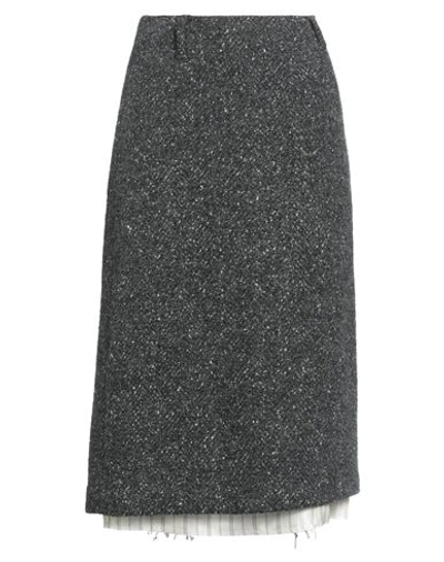 Alysi Woman Midi Skirt Steel Grey Size 8 Virgin Wool, Polyamide, Silk, Polyester, Alpaca Wool