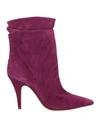 Alexandre Birman Woman Ankle Boots Purple Size 8 Soft Leather
