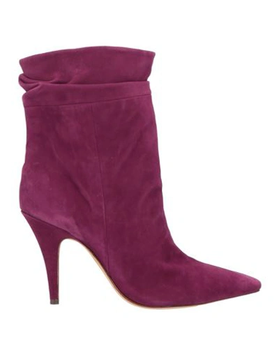 Alexandre Birman Woman Ankle Boots Purple Size 8 Soft Leather In Purple